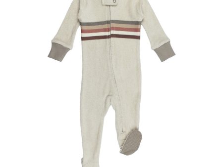 Organic Terry 2-Way Zipper Footie - Neutrals Online Hot Sale