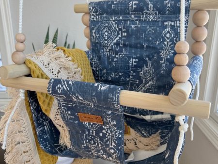 Indoor Baby Child Swing - Blue Aztec Online Sale