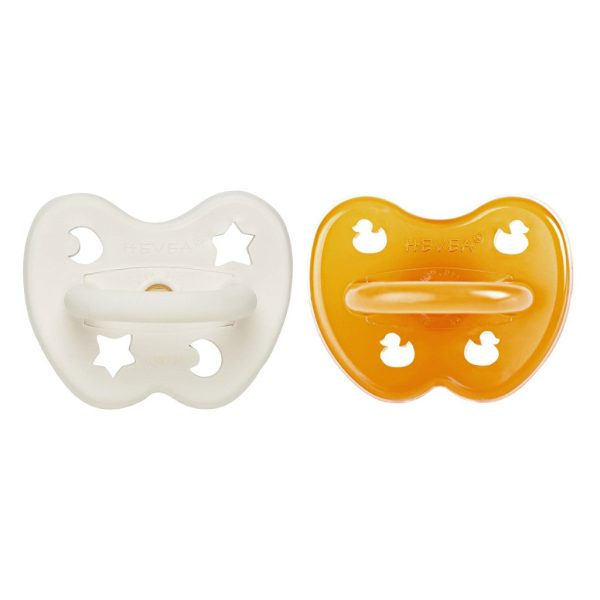 2 Pack Colorful Natural Rubber Pacifier 0-3 months on Sale