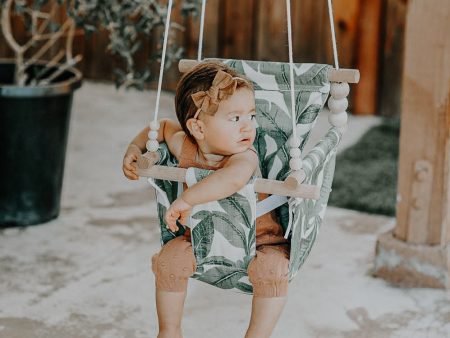 Outdoor Baby Child Swing - Tropical Leaf For Sale