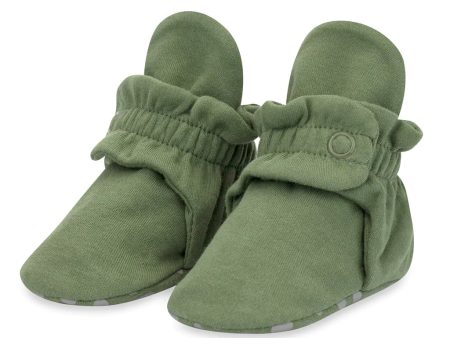 Organic Cotton Baby Booties - Olive Online