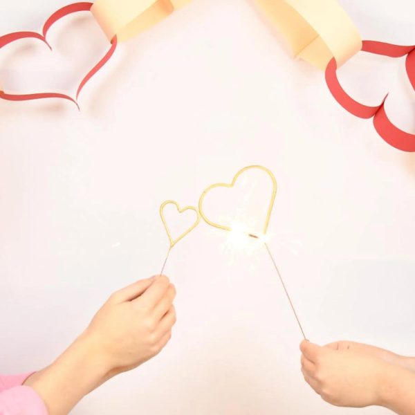 Big Gold Heart Sparkler Wand Sale