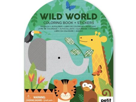 Coloring Book with Stickers - Wild World For Sale