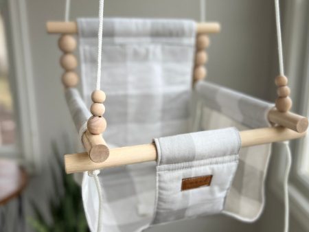 Indoor Baby Child Swing - French Gray Buffalo Check Hot on Sale