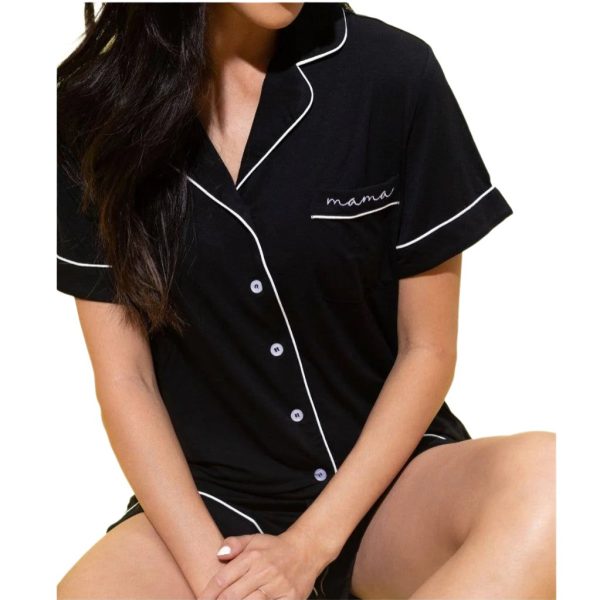 Short Sleeve Bamboo Mama Pajamas for Pregnancy + Postpartum Online Hot Sale