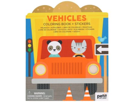 Coloring Book with Stickers - Vehicles Supply