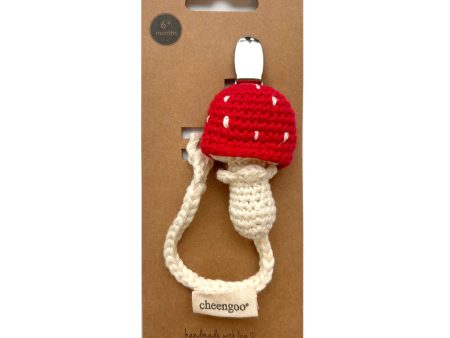 Handmade Crocheted Cotton Pacifier Clip - Toadstool Fashion