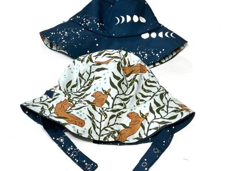 Organic Reversible Bucket Sun Hat - Otters on Sale