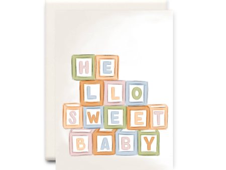 Hello Sweet Baby New Baby Greeting Card Fashion