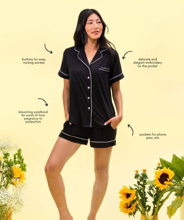 Short Sleeve Bamboo Mama Pajamas for Pregnancy + Postpartum Online Hot Sale